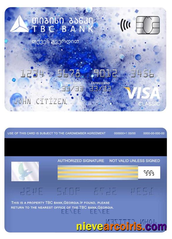 Georgia TBC bank visa classic card
